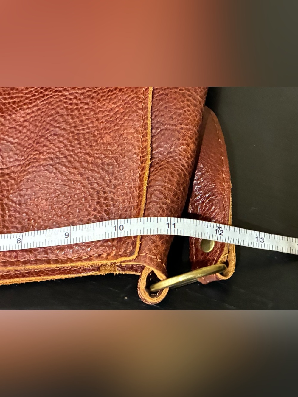 Portland Leather Goods Triangle Shoulder Bag Nutmeg Pebble Leather classic - Picture 13 of 16